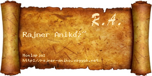 Rajner Anikó névjegykártya