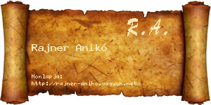 Rajner Anikó névjegykártya